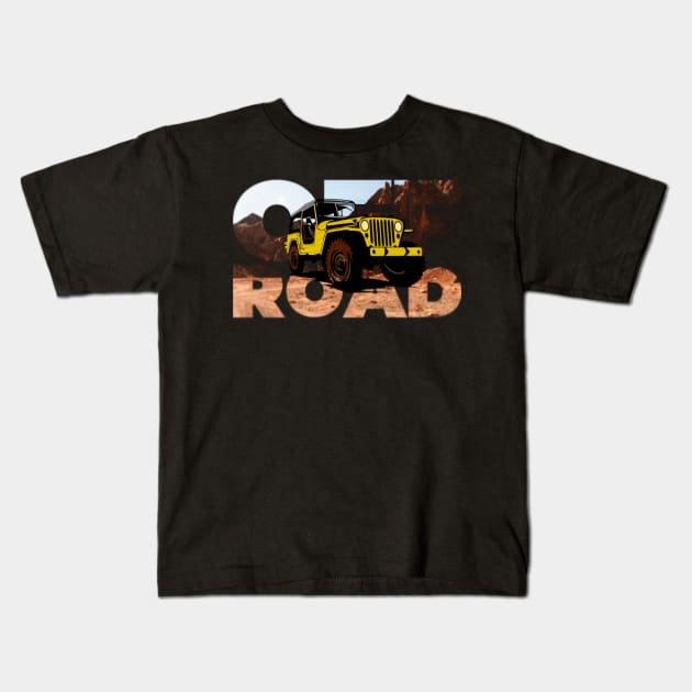 Off road off-road vehicle with an interesting graphic design for the mountains Kids T-Shirt by PopArtyParty